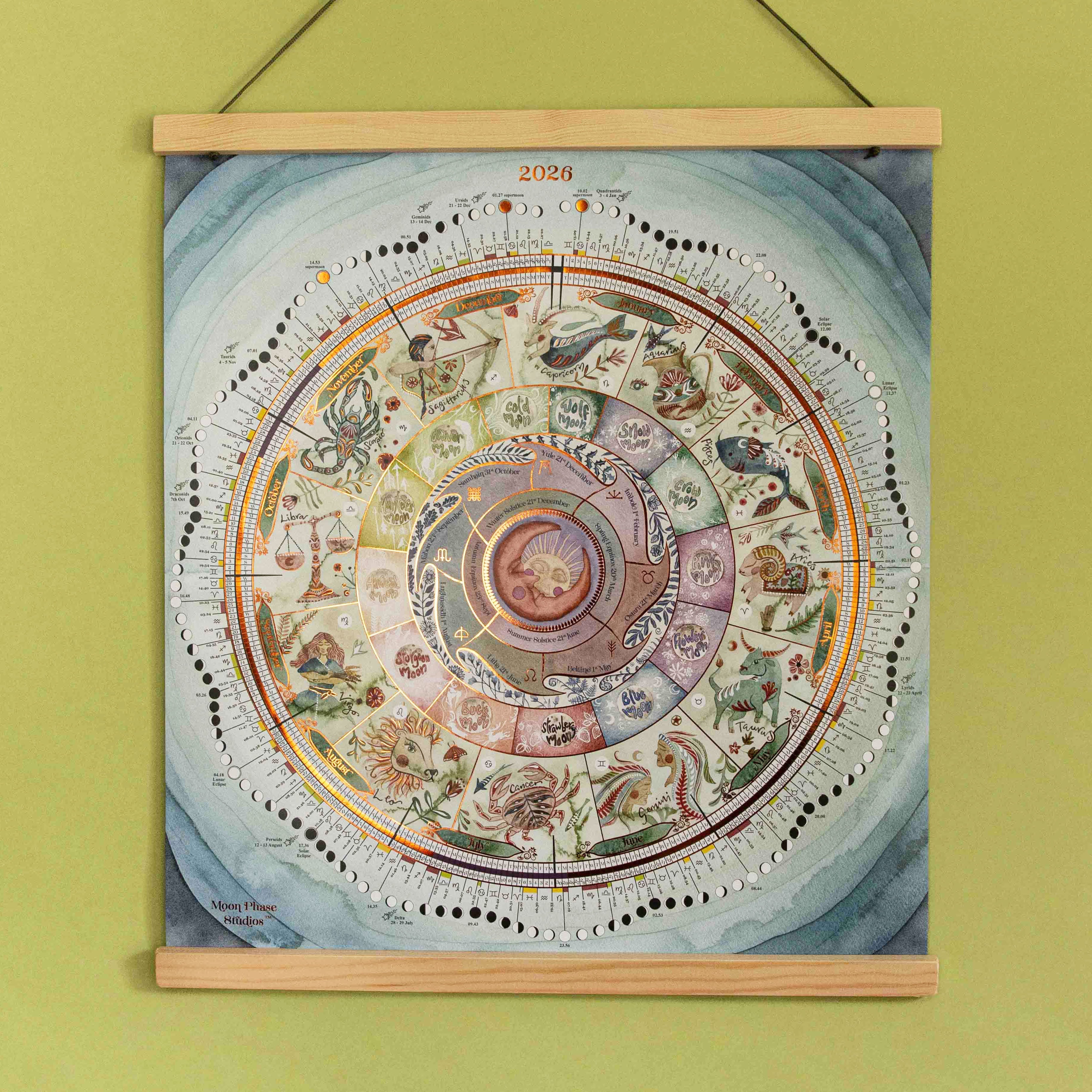 Moon Phase Calendars | Lunar Wall Calendar Posters – Moon Phase Studios